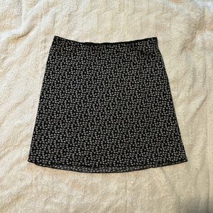 Vintage black and white floral mini skirt